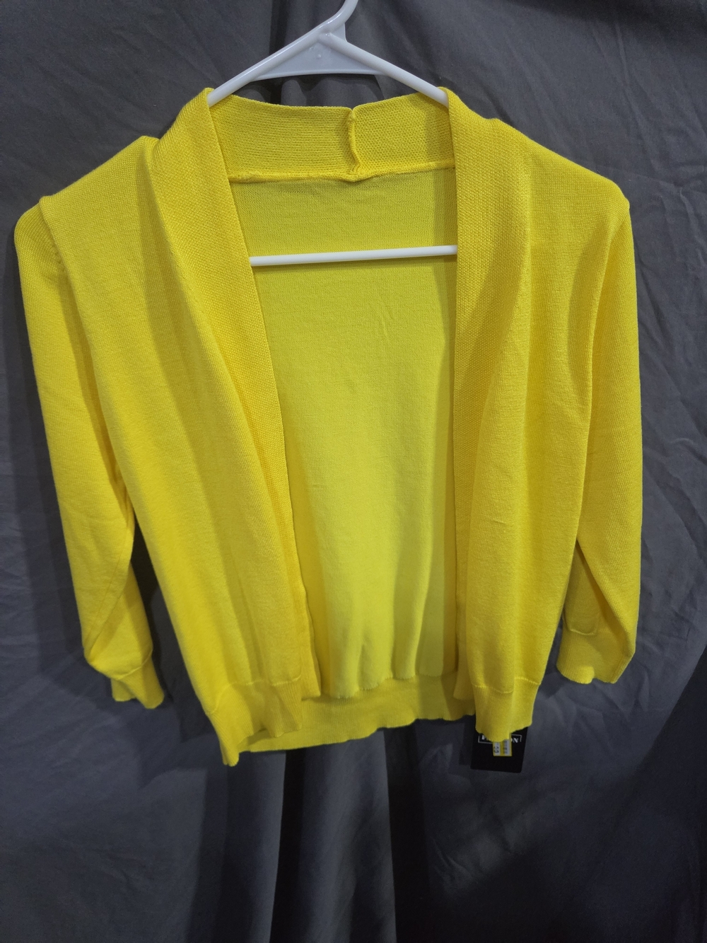 Women's Bright Yellow Open-Front Cardigan Sweater